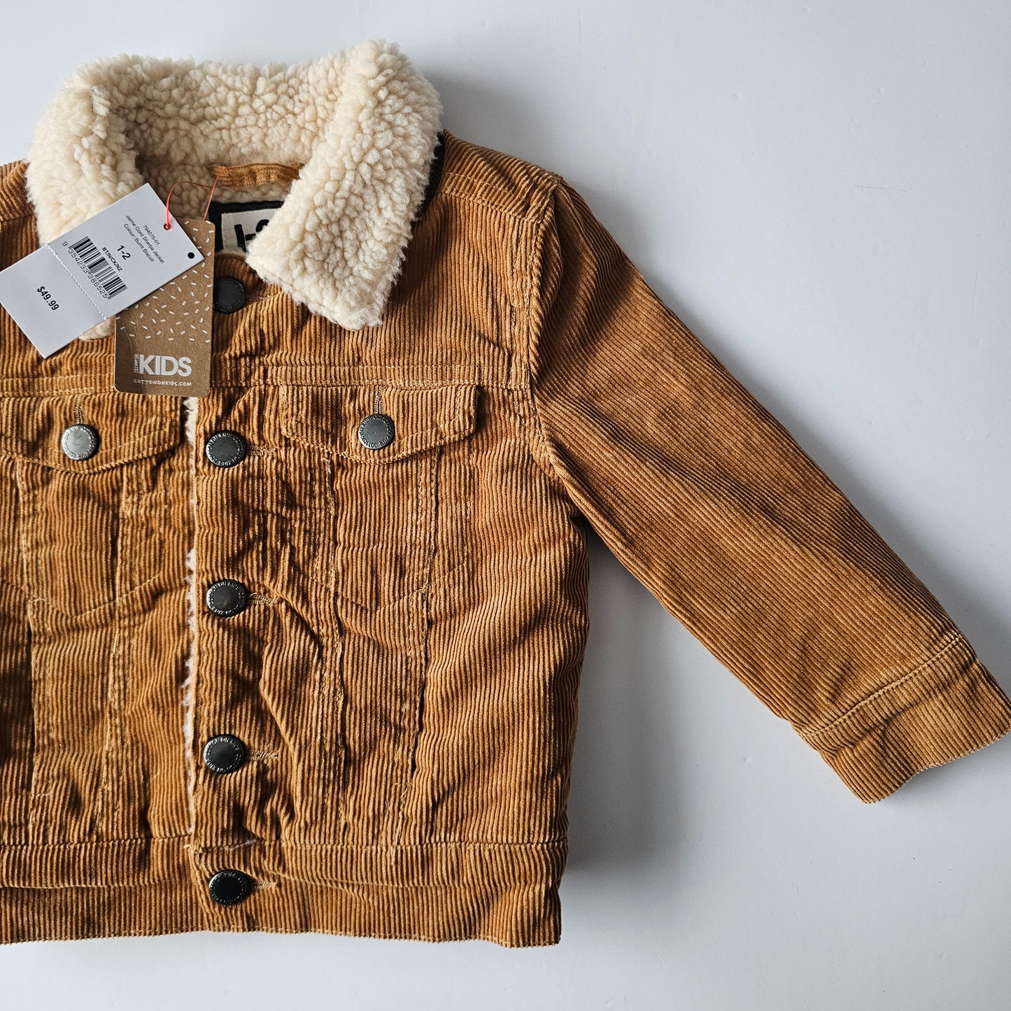Cotton on Kids Jamie Cord Sherpa Jacket *BNWT* - Size 1-2