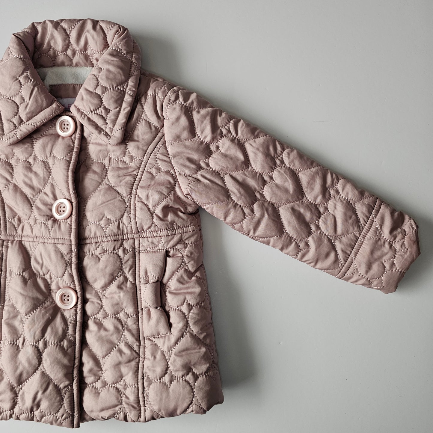 Riley & James Quilted Heart Fleece Lined Jacket - Size 2