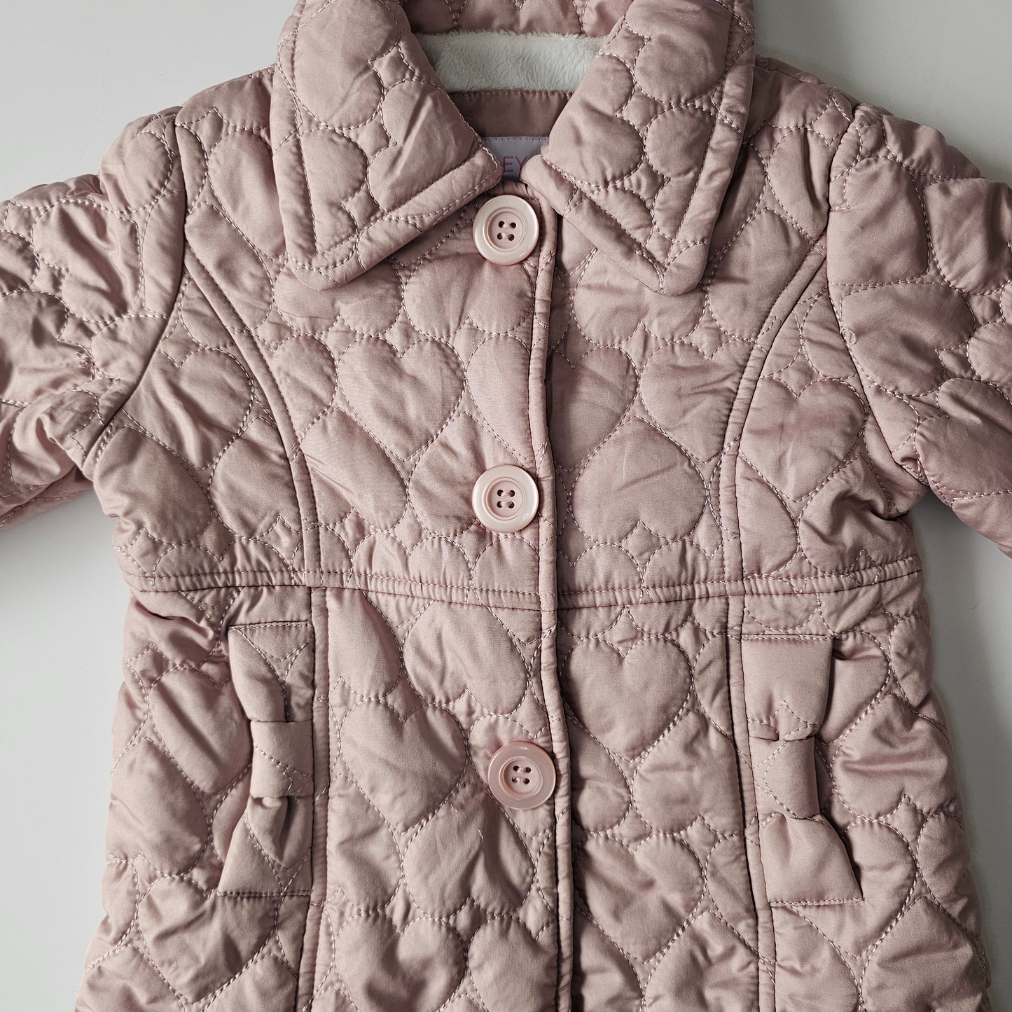 Riley & James Quilted Heart Fleece Lined Jacket - Size 2