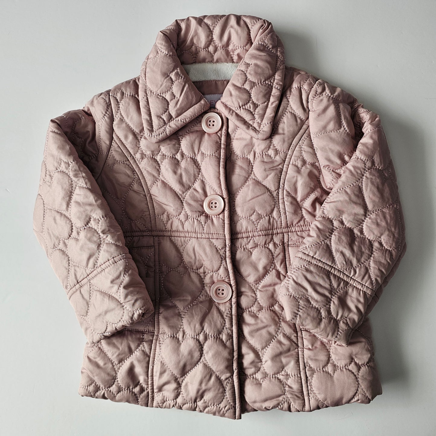 Riley & James Quilted Heart Fleece Lined Jacket - Size 2