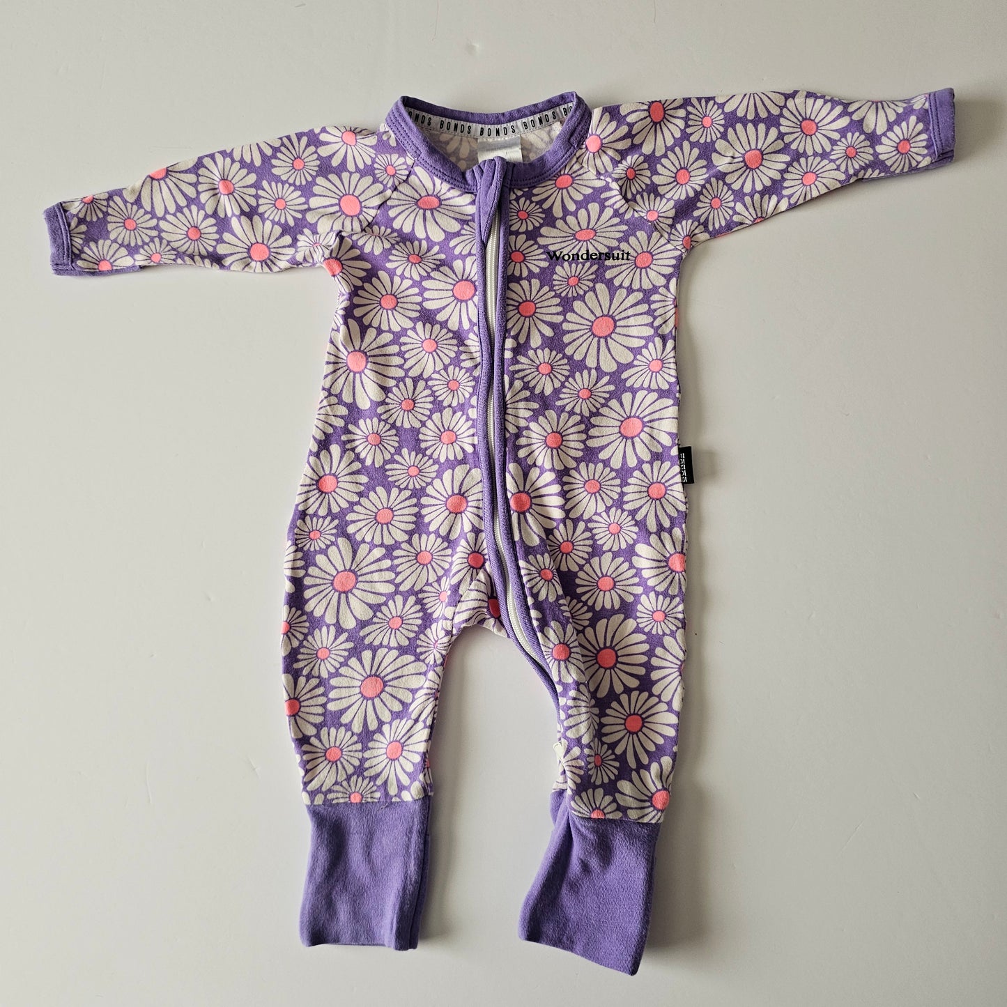 Bonds Floral Wondersuit Onsie - Size NB