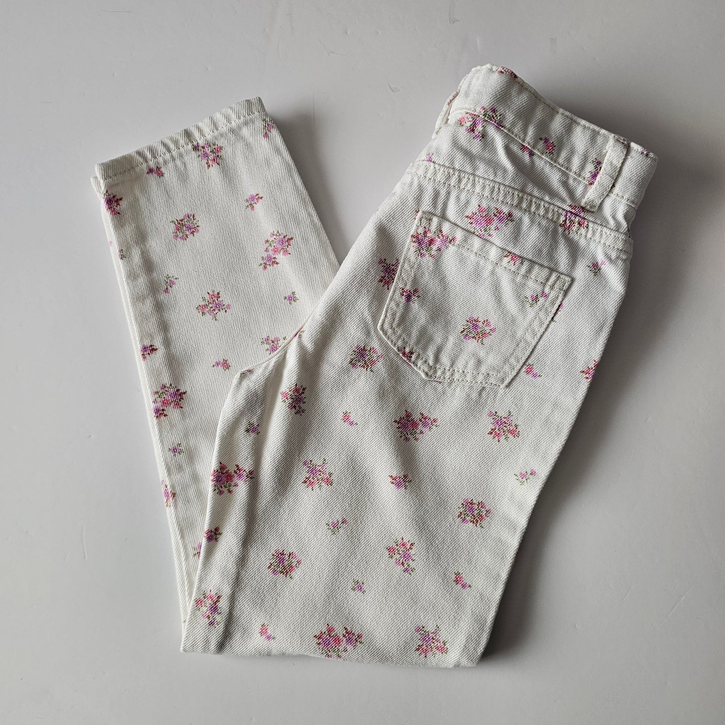 Cotton on Kids Floral Denim Jeans - Size 7