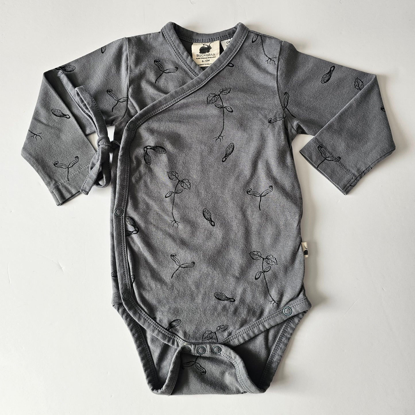 Buck & Baa Kimono Bodysuit - Size 6-12m