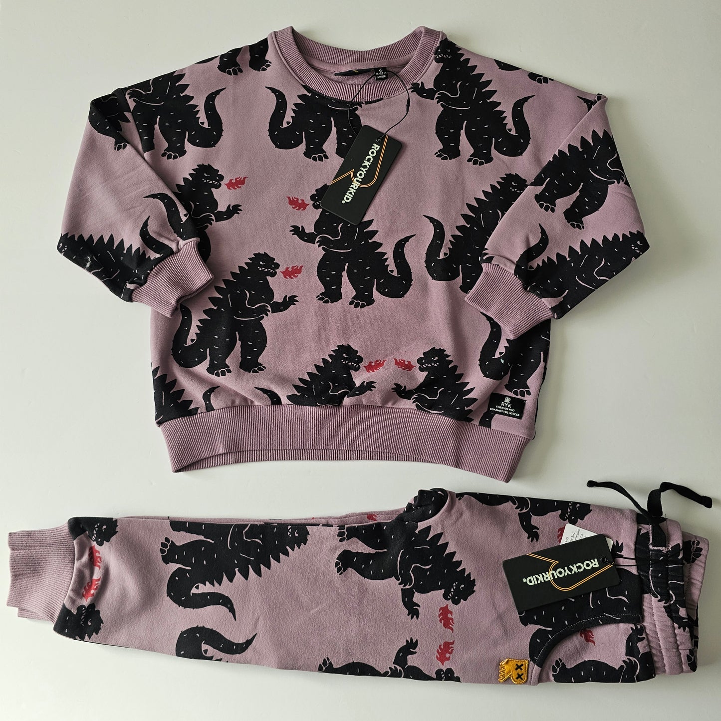 Rock your Kid Godzilla Fire Sweatshirt & Trackpants Set *BNWT* - Size 6