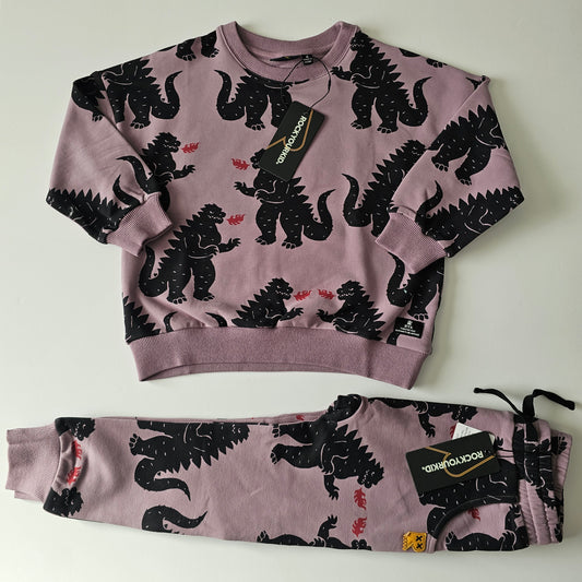 Rock your Kid Godzilla Fire Sweatshirt & Trackpants Set *BNWT* - Size 6