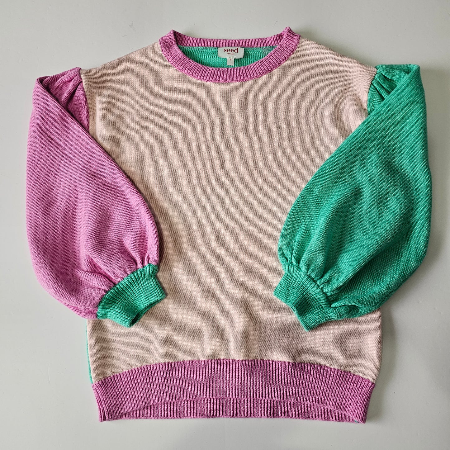Seed Colour Block Knit Jumper - Size 8