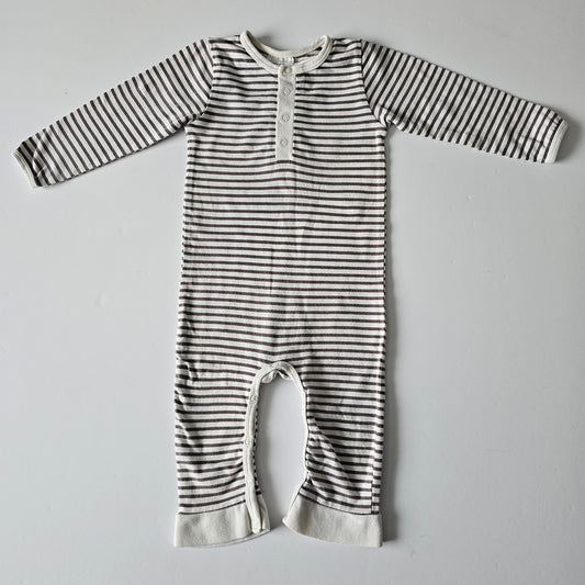 The Rest Stripe Henley Onsie - Size 6-12m