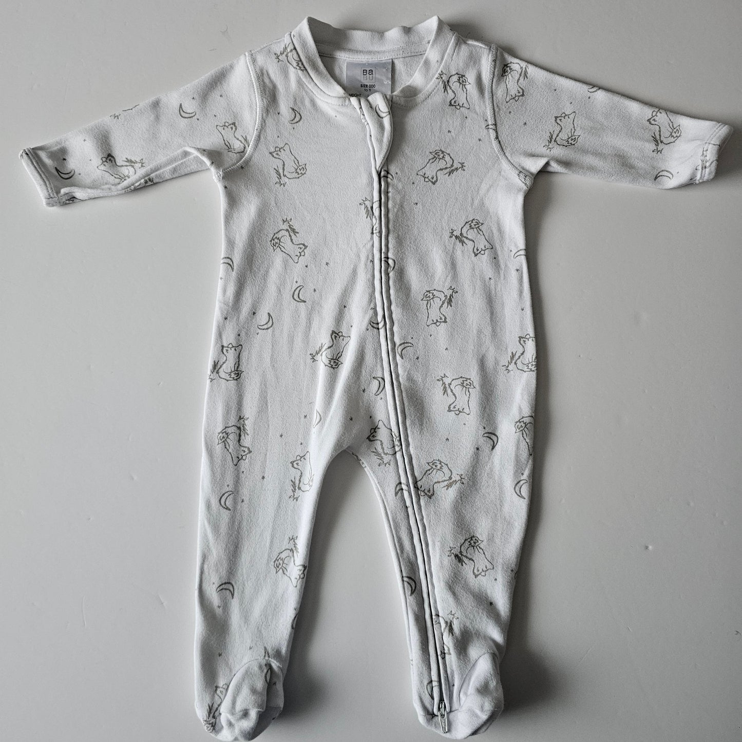 Babu Fox Zip Onsie - Size 0-3m