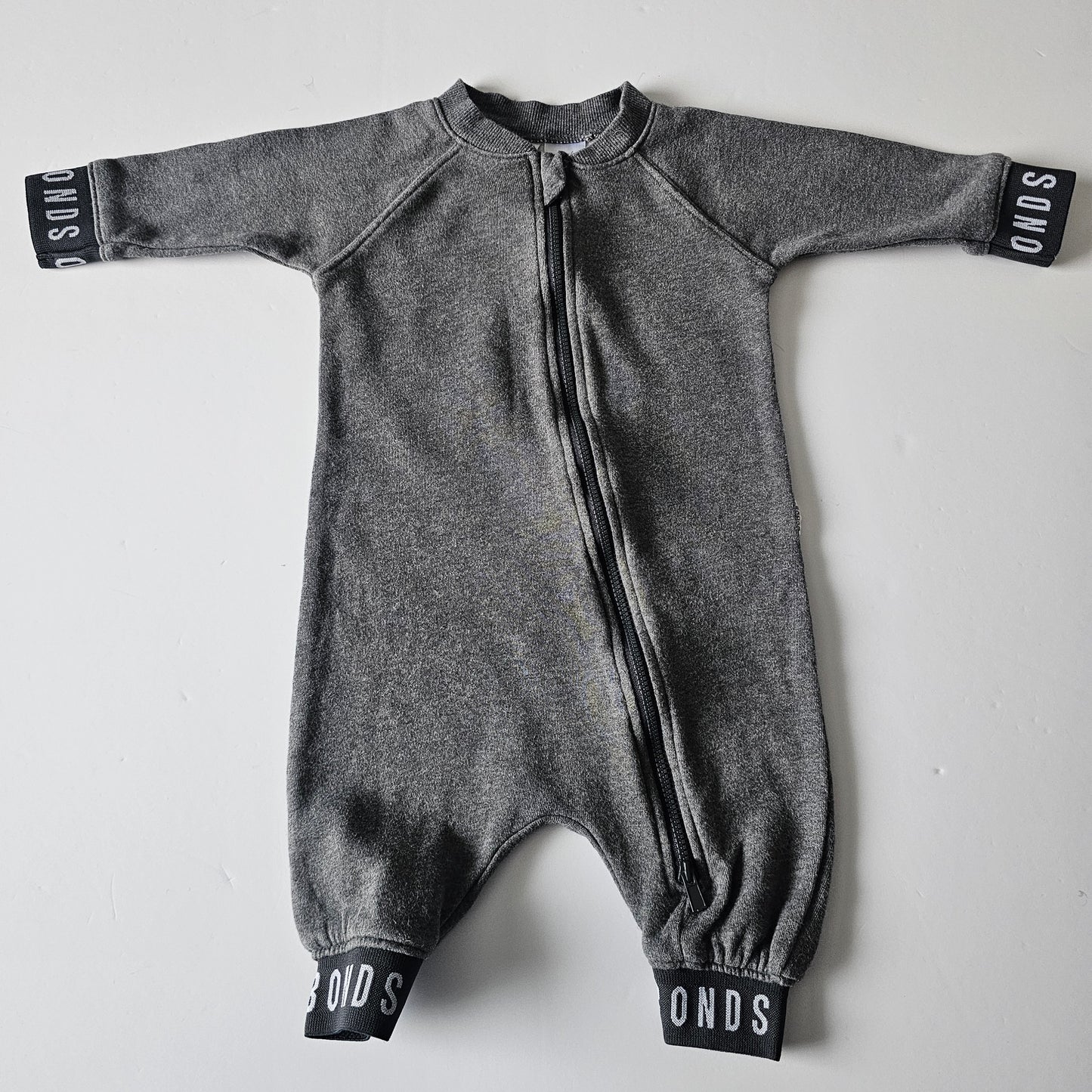 Bonds Zip Sweatshirt Onsie - Size 3-6m