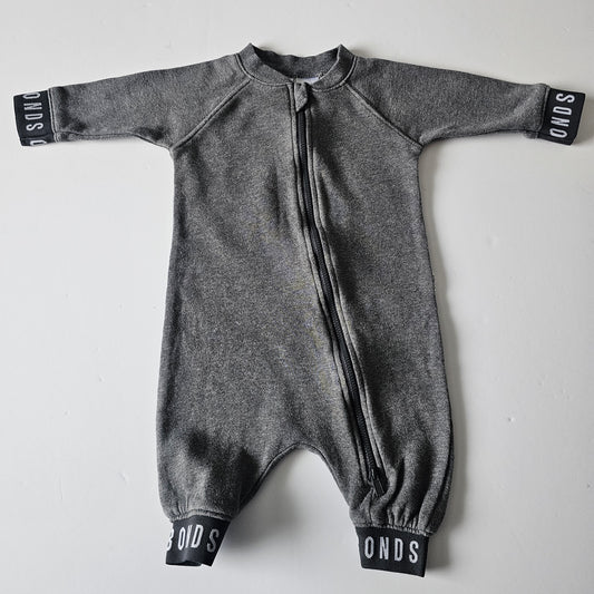 Bonds Zip Sweatshirt Onsie - Size 3-6m
