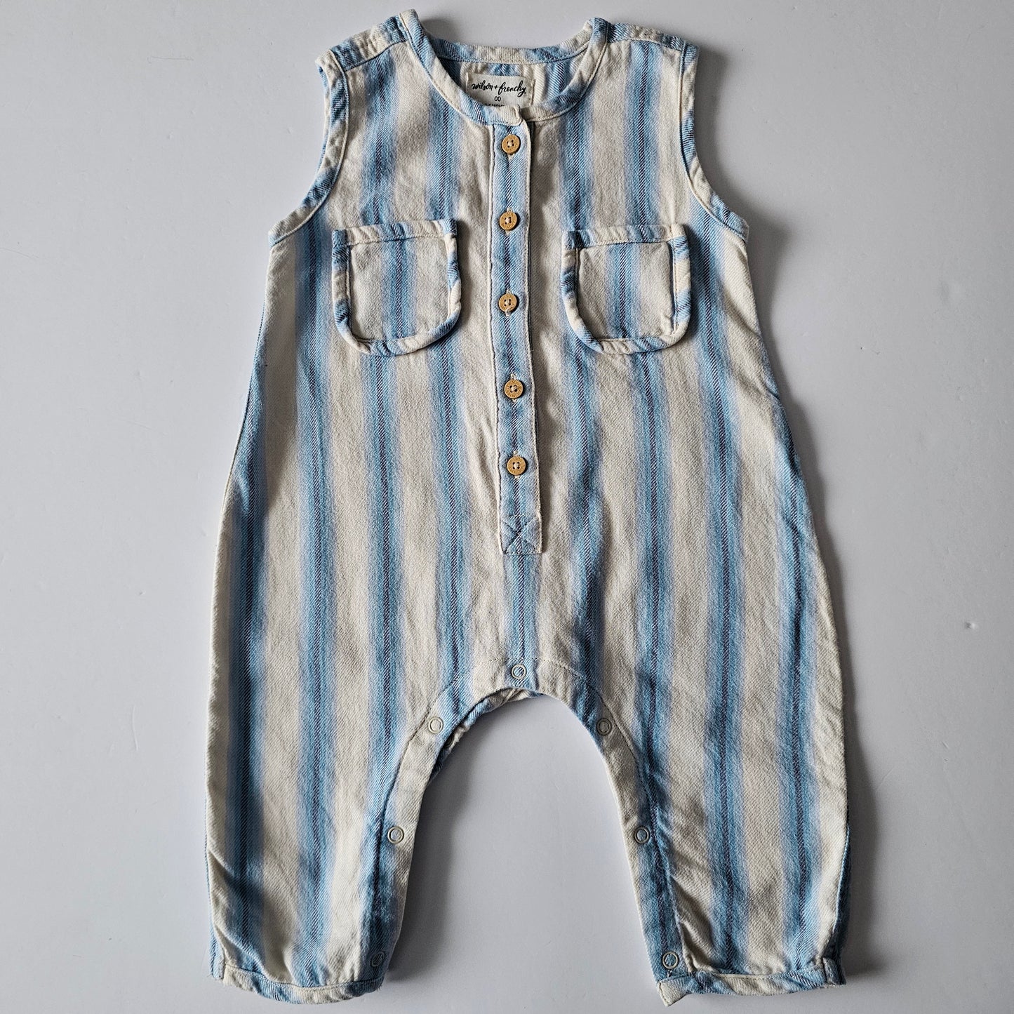 Wilson & Frenchy Stripe Grow Suit - Size 3-6m