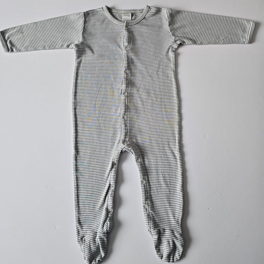 Nature Baby Stripe Stretch & Grow Onsie - Size 6-12m