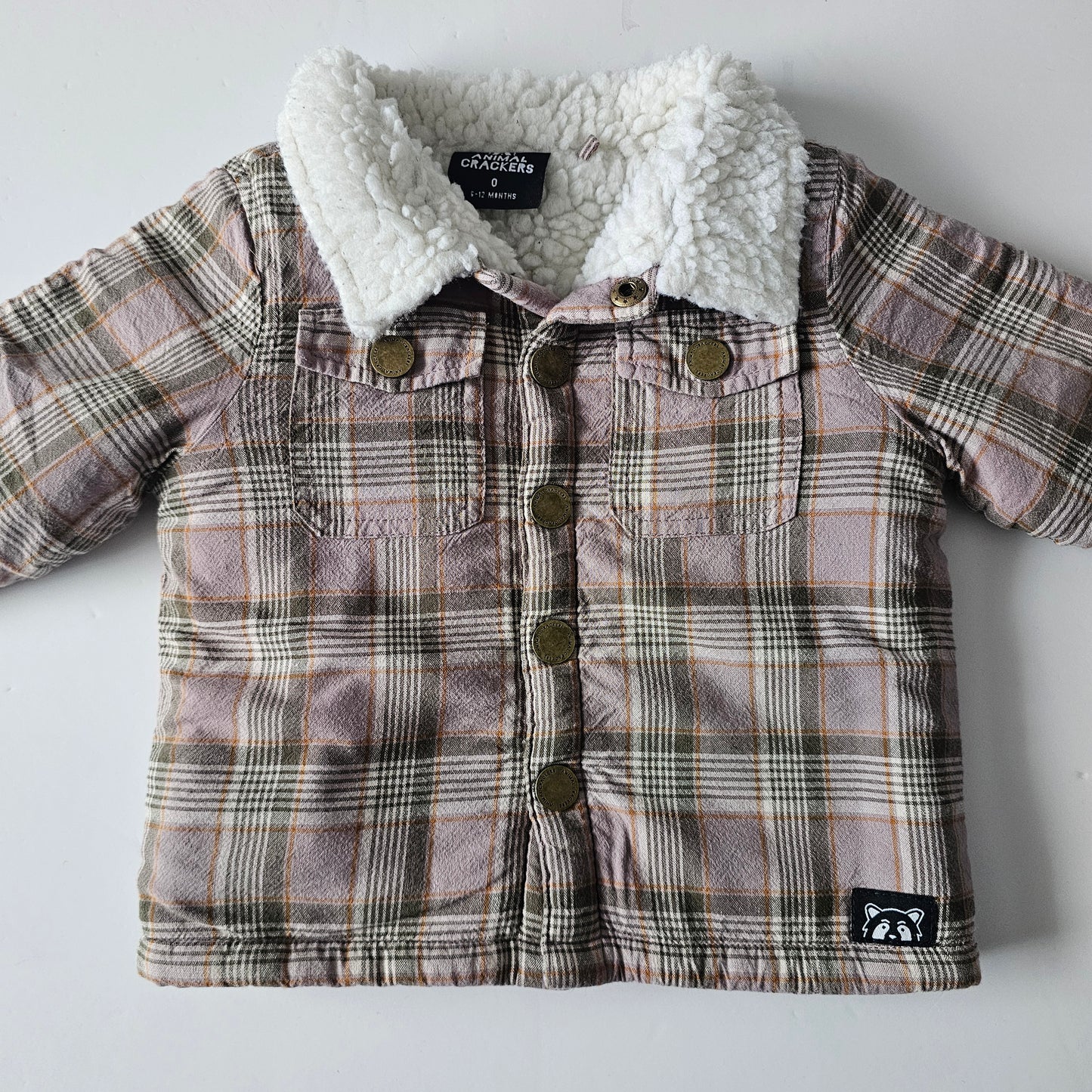 Animal Crackers Sherpa Lined Jacket - Size 6-12m