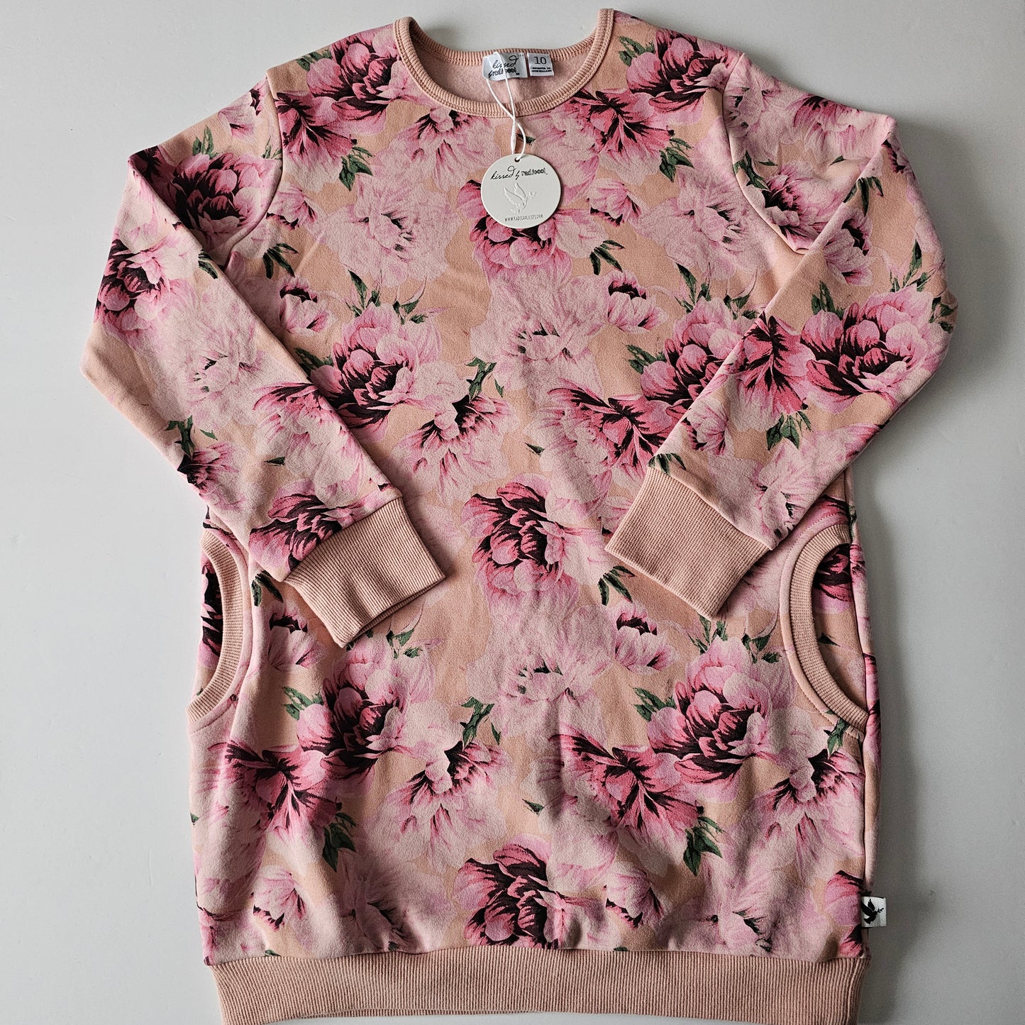 Kissed by Radicool Wild Rose Sweatsher Dress *BNWT* - Size 10