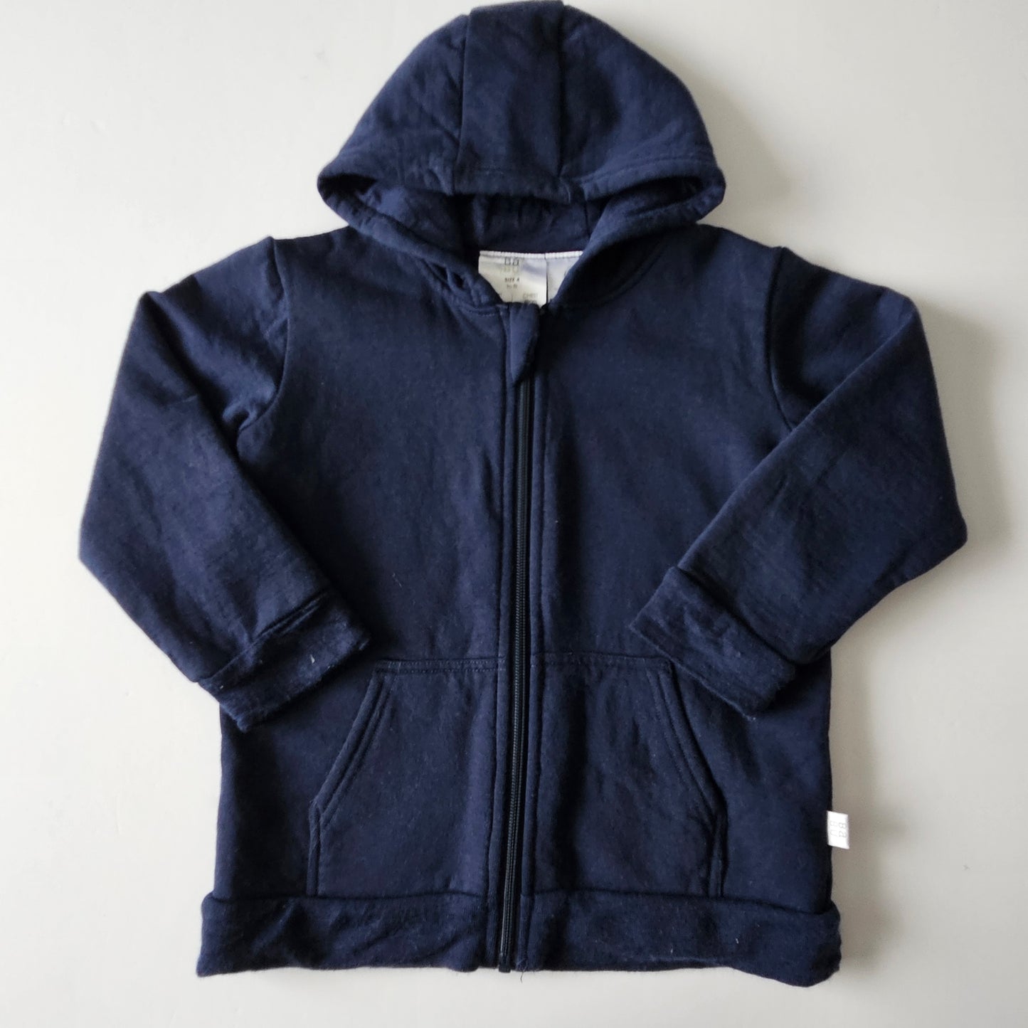 Babu Navy Merino Zip Hoodie - Size 4