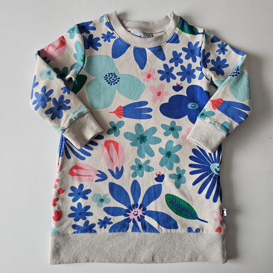 Minti Furry Flower Sweatshirt Dress - Size 4
