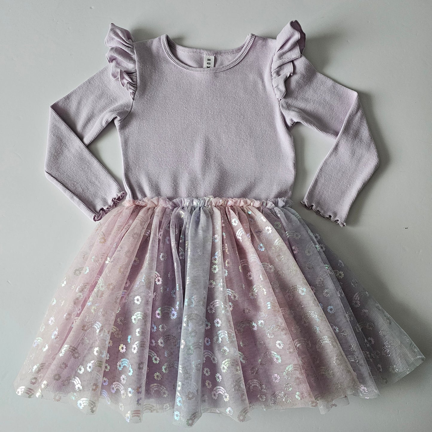 Hux Ribbed Flutter Tutu Dress - Size 3-4