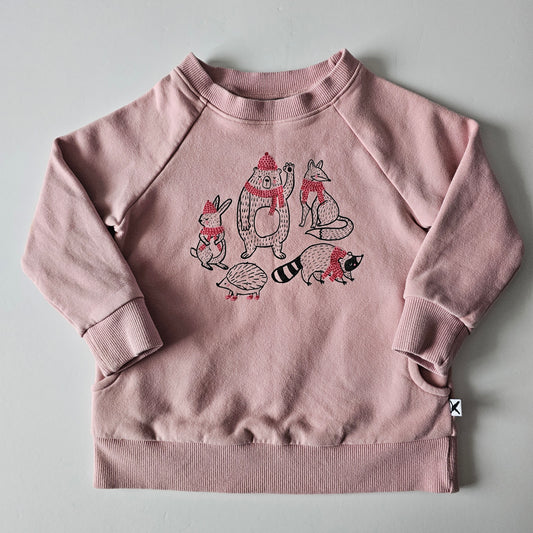 Minti Furry Warm Forest Friends Sweatshirt - Size 2-3