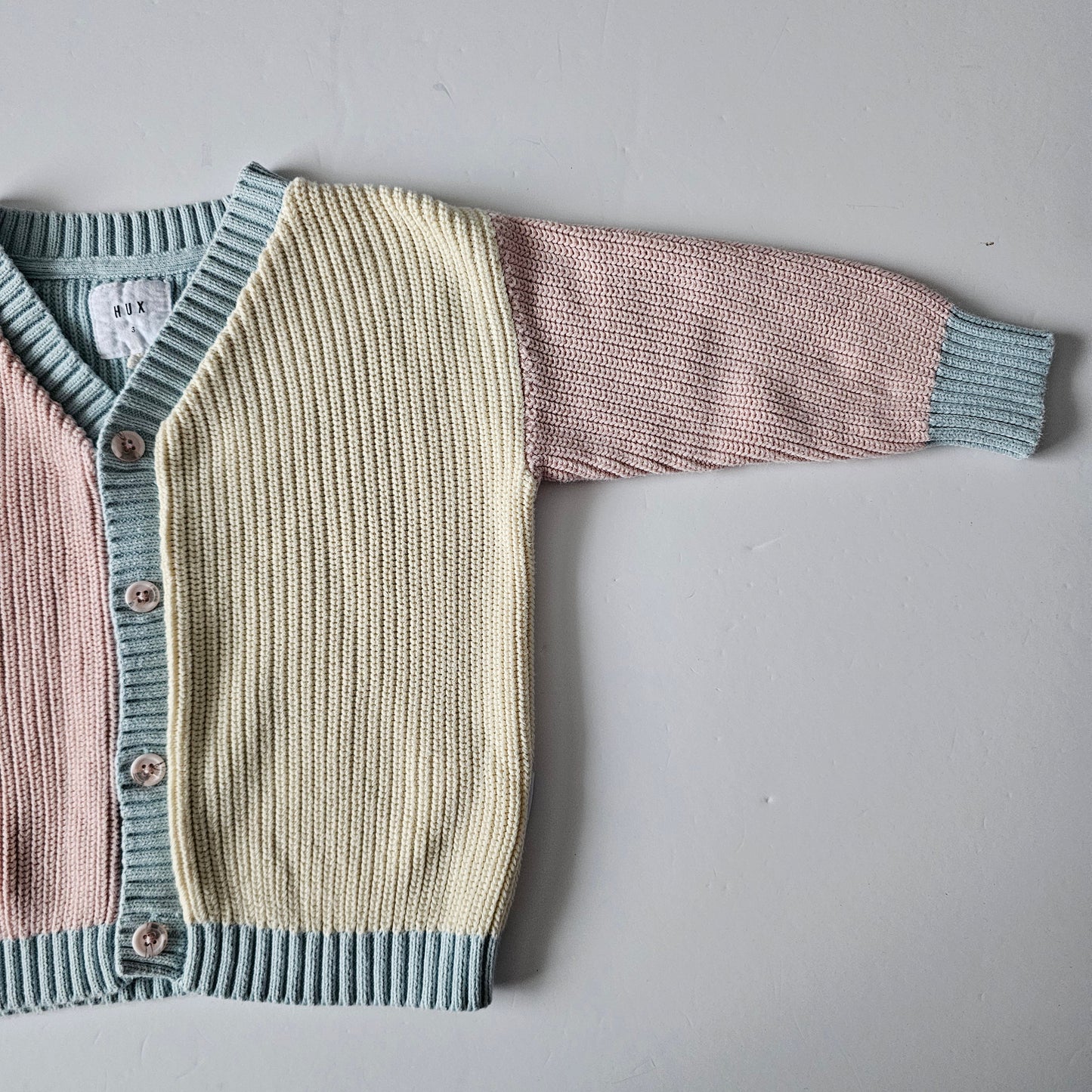 Hux Rainbow Chunky Knit Cardigan - Size 2 (best fit)