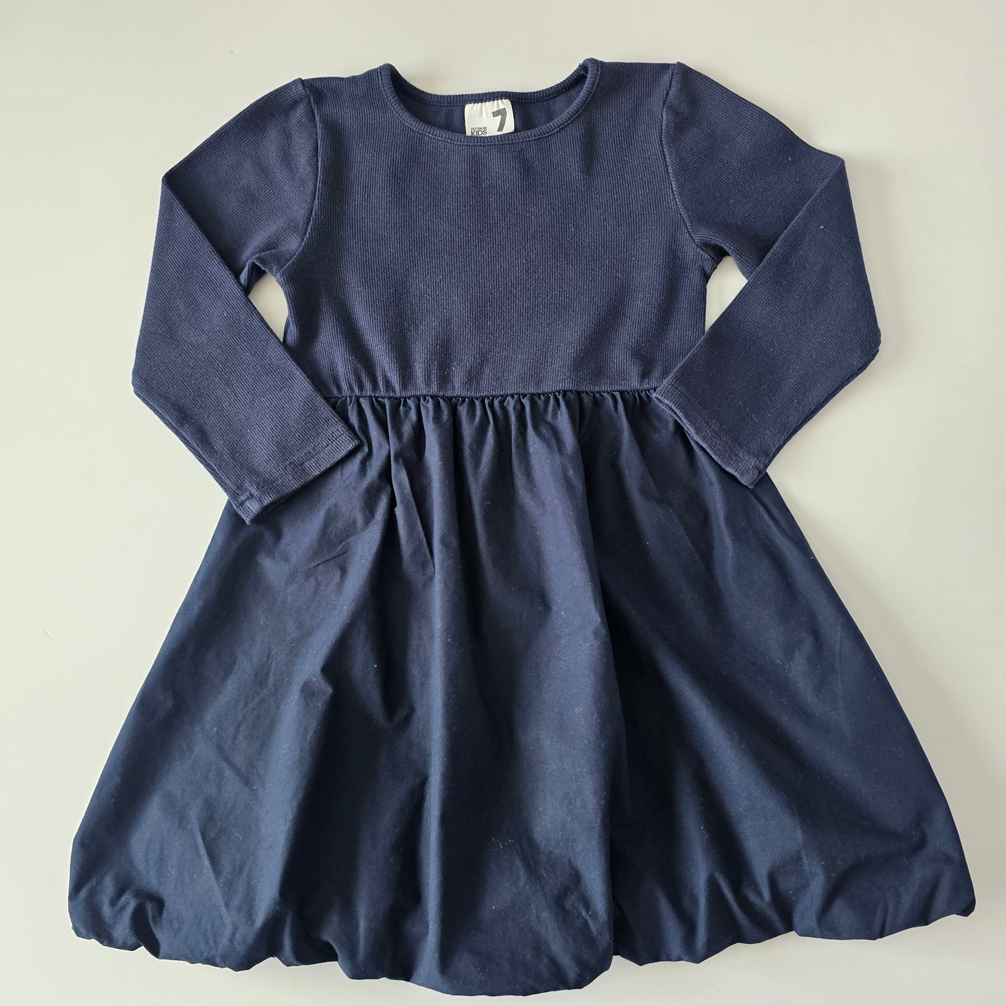 Cotton on Kids Navy Bubble Hem Dress - Size 5-6