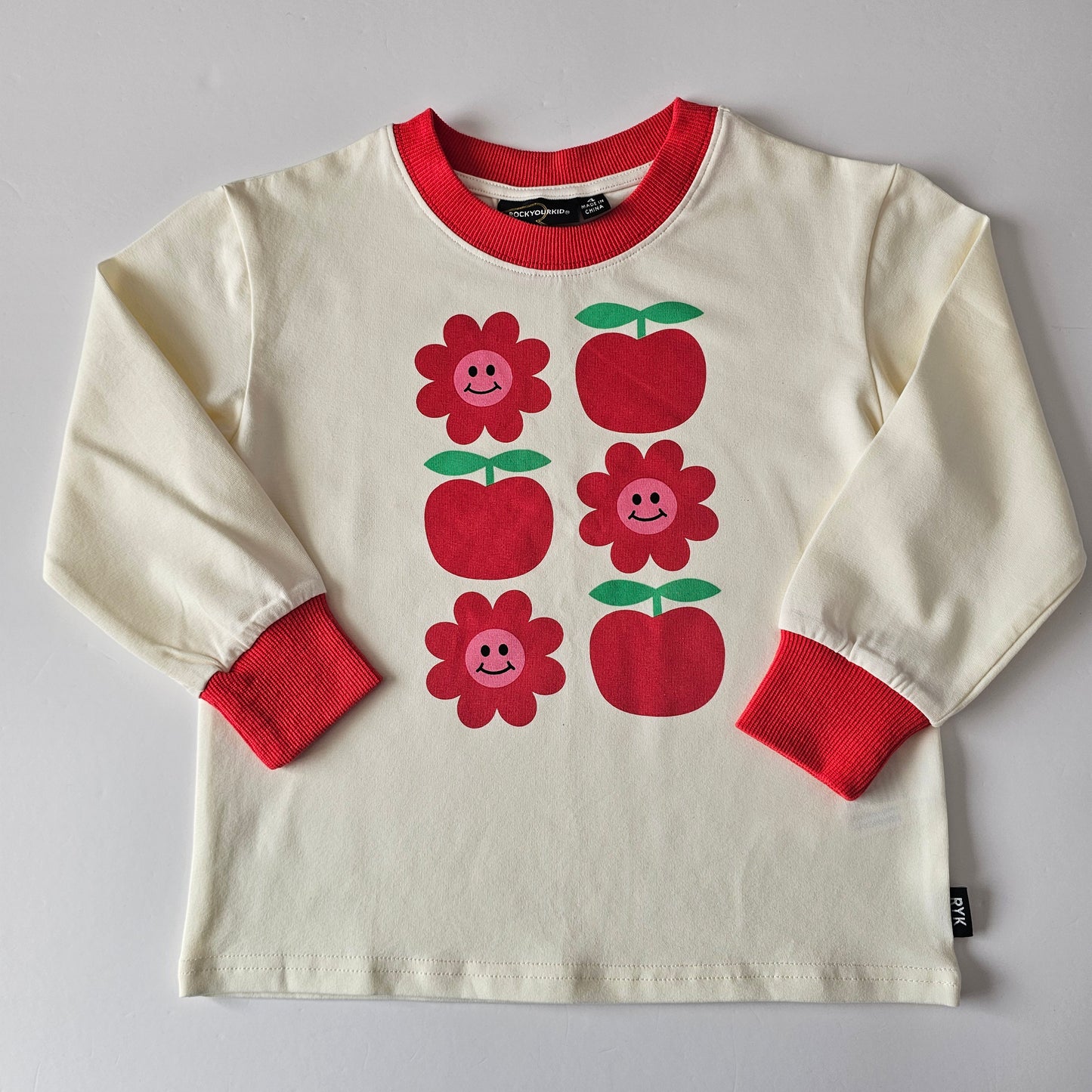 Rock your Kid Red Apples Ling Sleeve Top *BNWOT* - Size 4