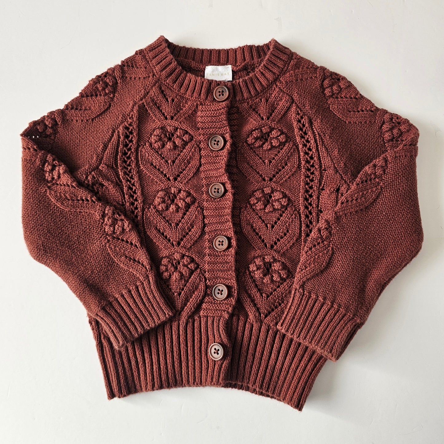 Jamie Kay Cherry Mahogany Knit Cardigan- Size 1