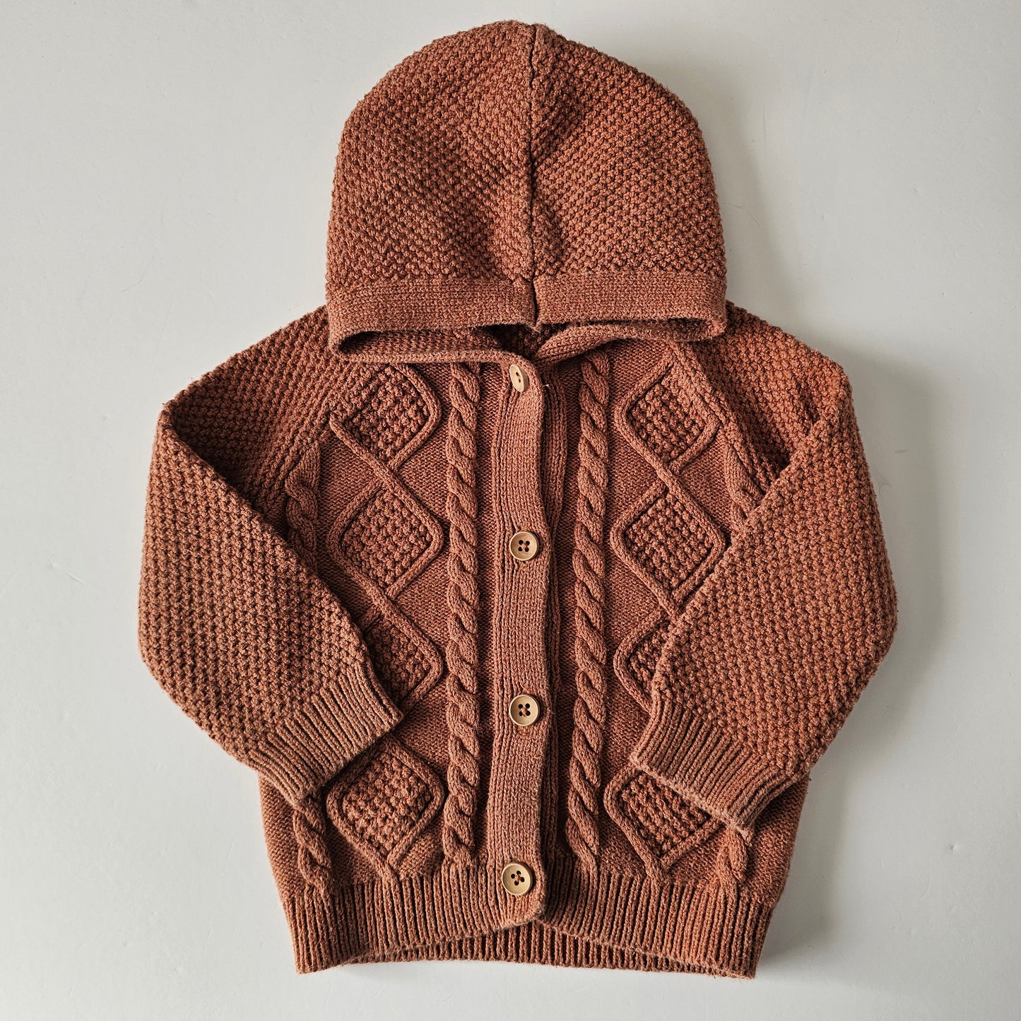 Jamie Kay Copper Marle Hooded Knit Cardigan - Size 1