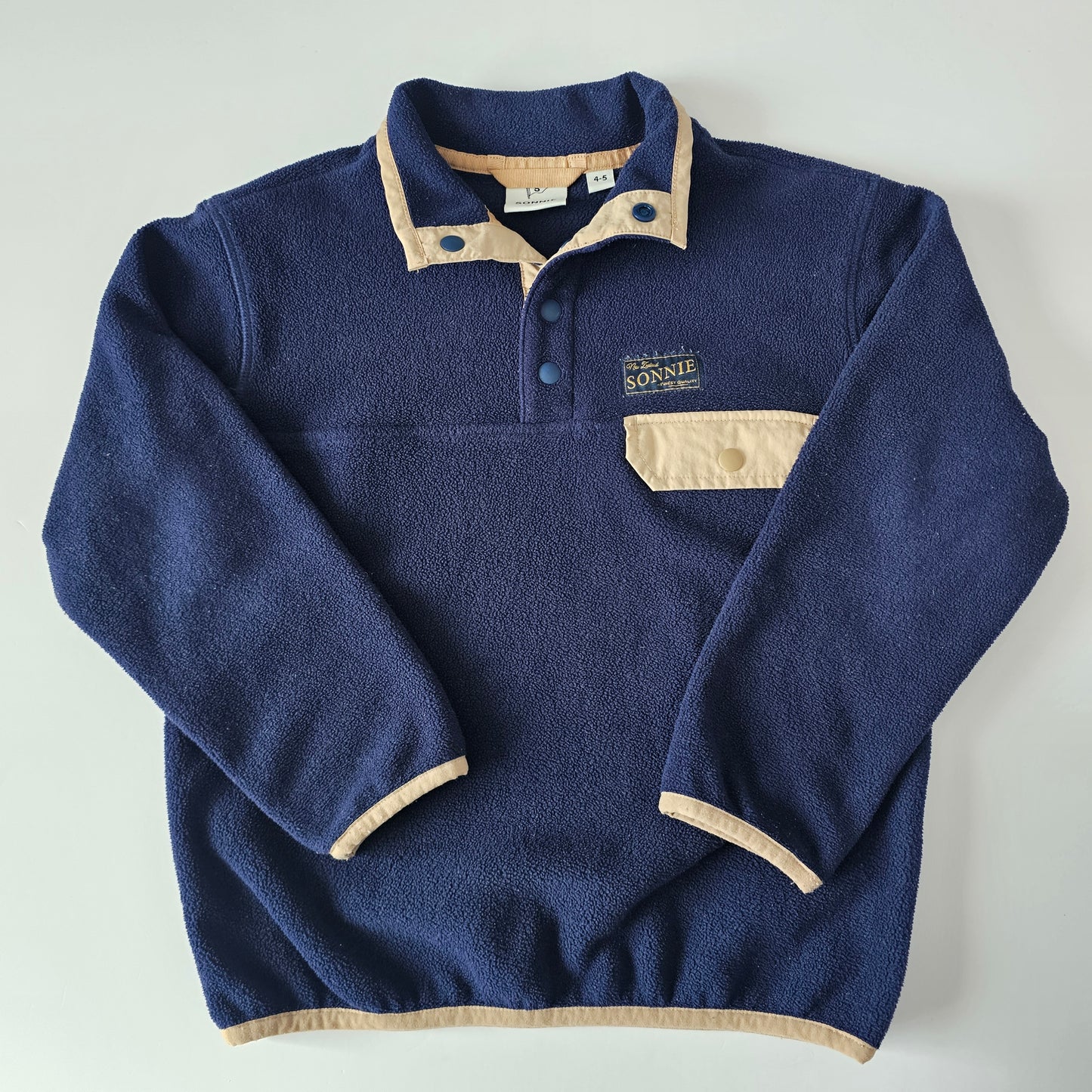 Sonnie Oversized Navy Fleece - Size 4-5