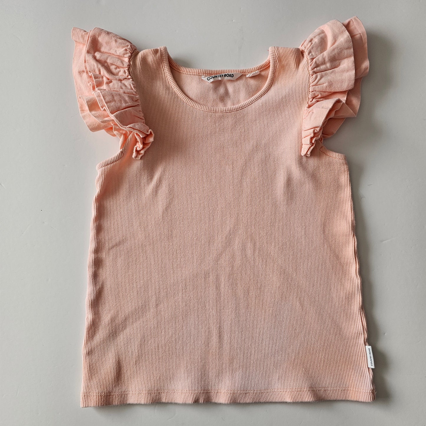 Country Road Ribbed Frill Tank Top - Size 8