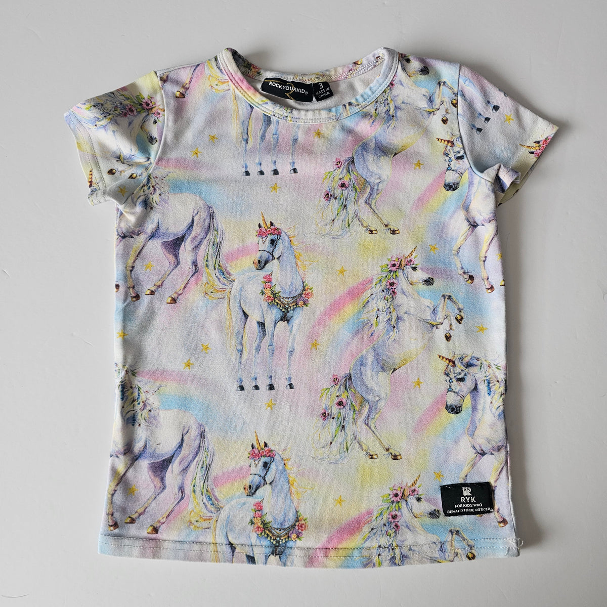 Rock your Kid Sorbet Unicorn T-shirt (minor flaw) - Size 3