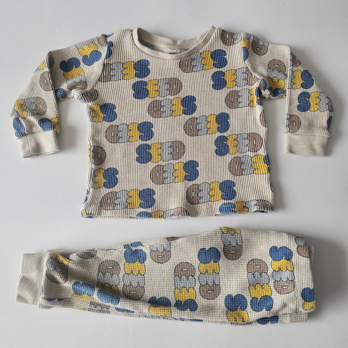 Seed Logo Waffle PJ Set (minor flaw) - Size 2