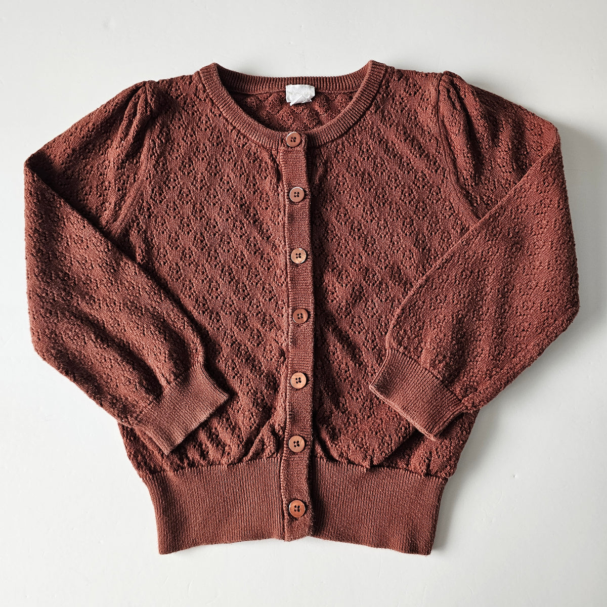 Jamie Kay Cherry Mahogany Knit Cardigan (flaw) - Size 5