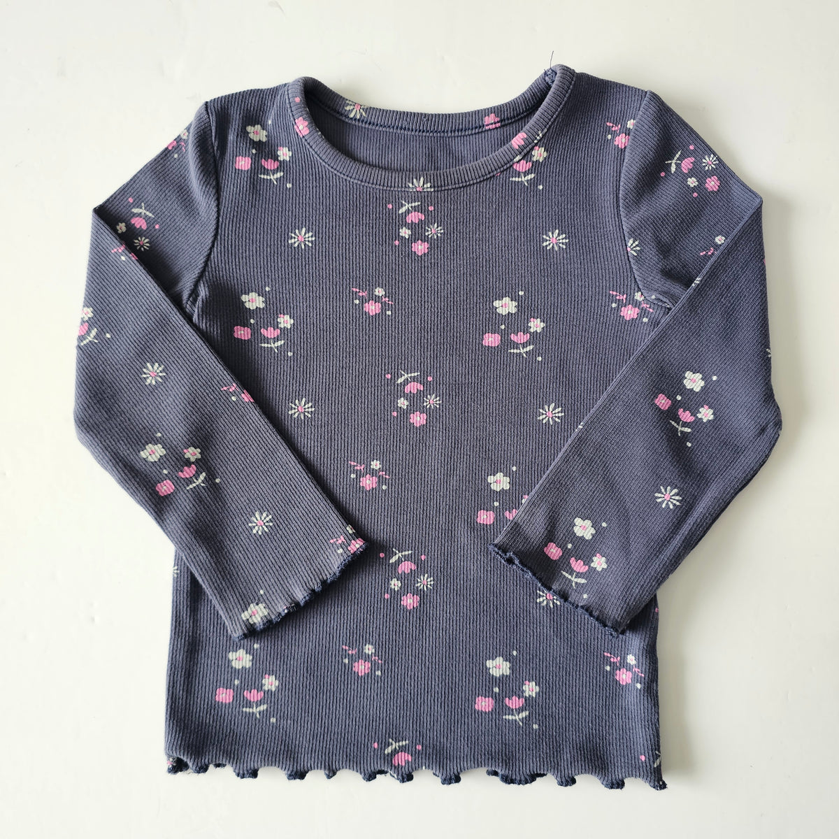 Dunnes Store Ribbed Floral Top - Size 12-18m