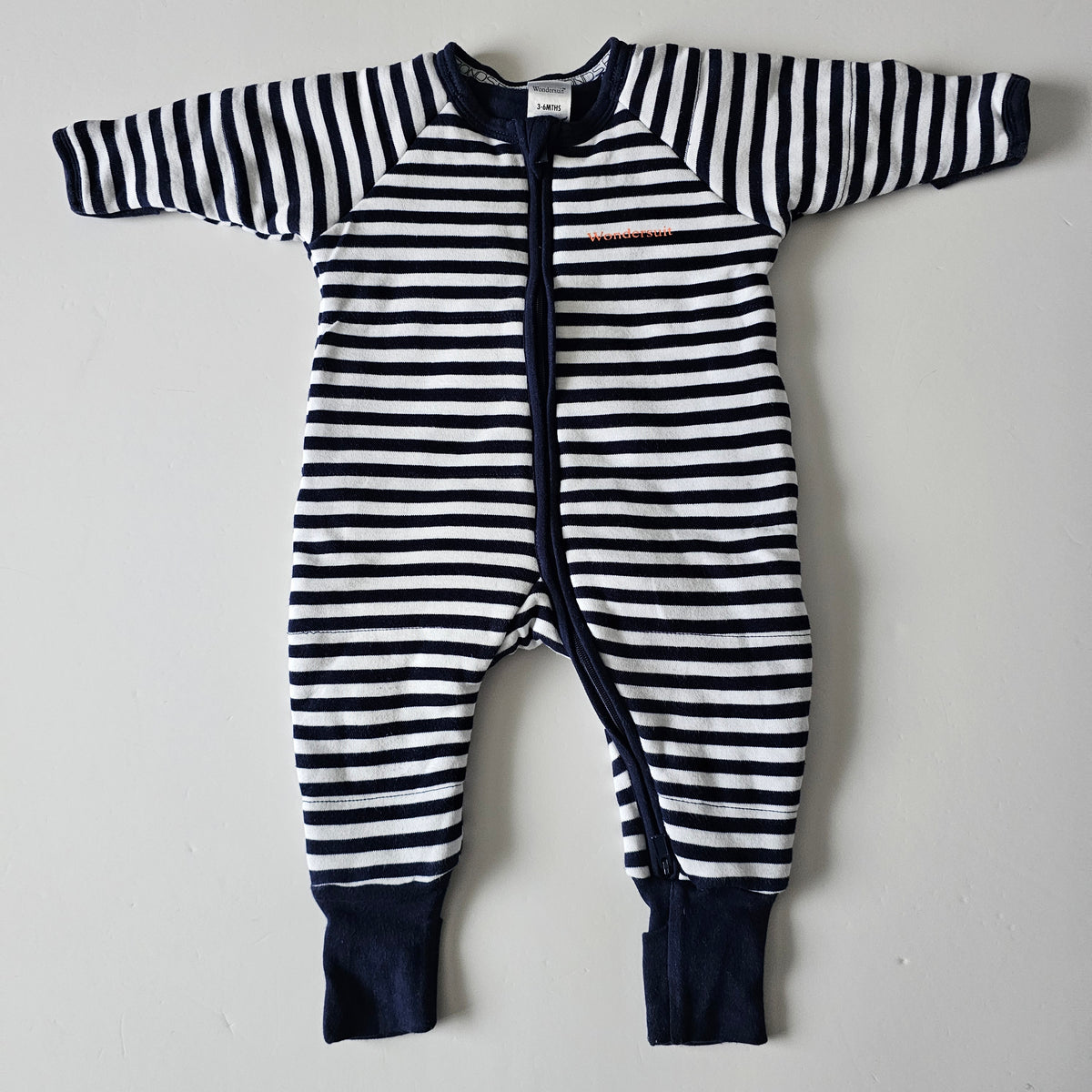Bonds Stripe Padded Zip Wondersuit - Size 3-6m