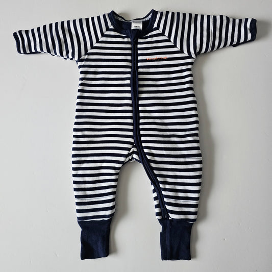 Bonds Stripe Padded Zip Wondersuit - Size 3-6m