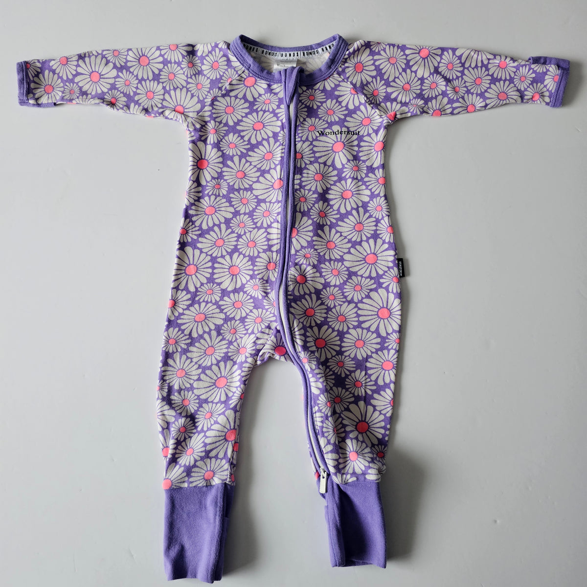 Bonds Floral Wondersuit - Size 3-6m