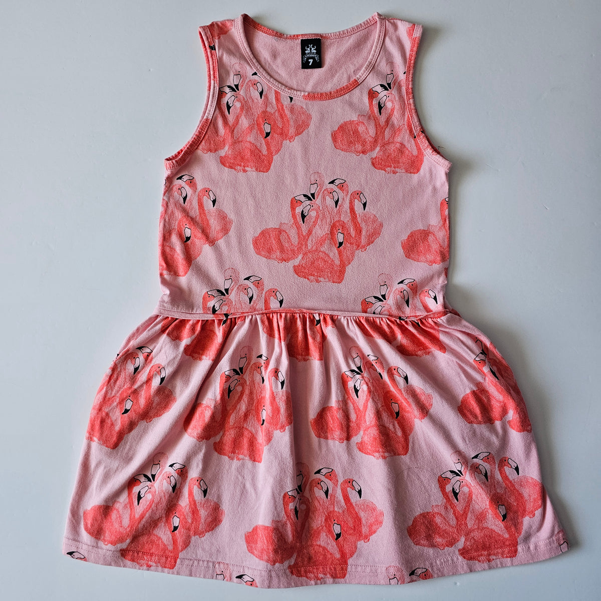Little Horn Flamingo Dress - Size 7