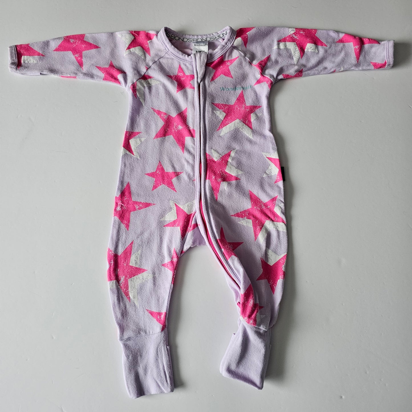 Bonds Purple Star Zip Wondersuit - Size 0-3m