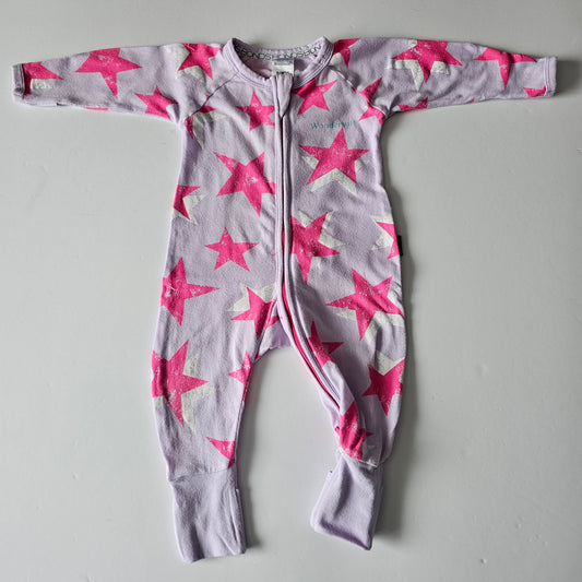 Bonds Purple Star Zip Wondersuit - Size 0-3m