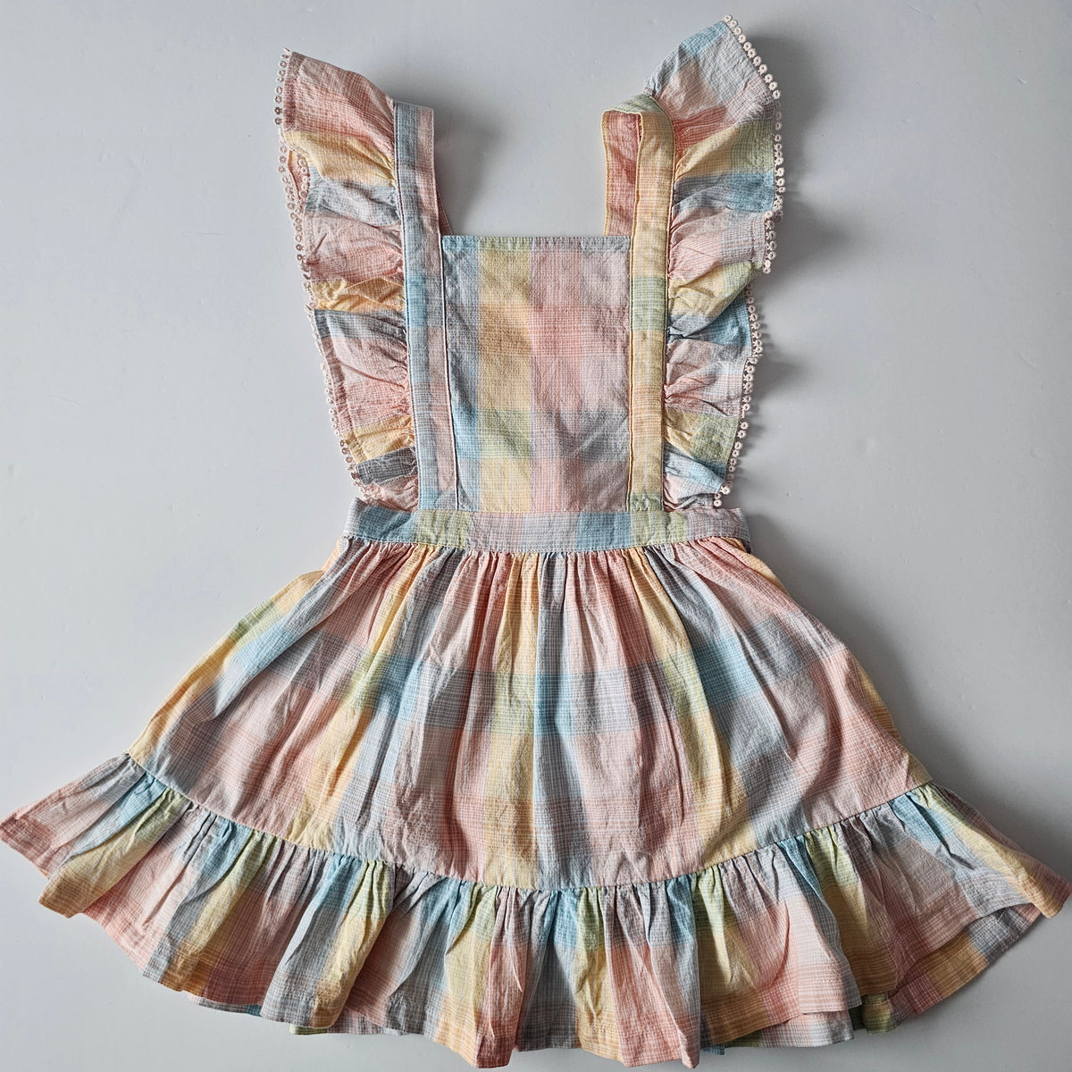 Hux Rainbow Pinafore Dress - Size 4