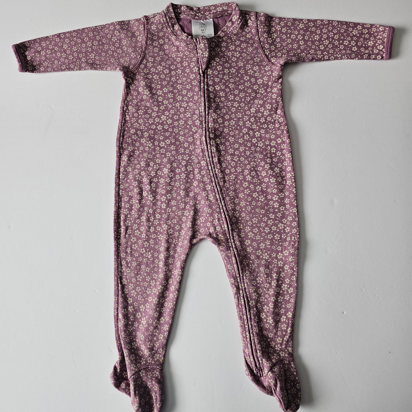 Babu Floral Zip Onsie - Size 6-12m