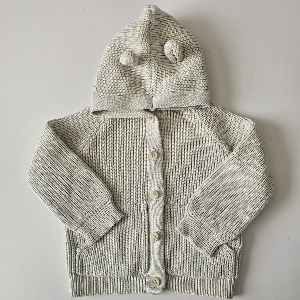 Jamie Kay Jungle Fleck Bear Knit Cardigan - Size 3