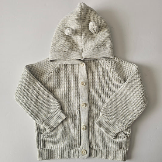 Jamie Kay Jungle Fleck Bear Knit Cardigan - Size 3