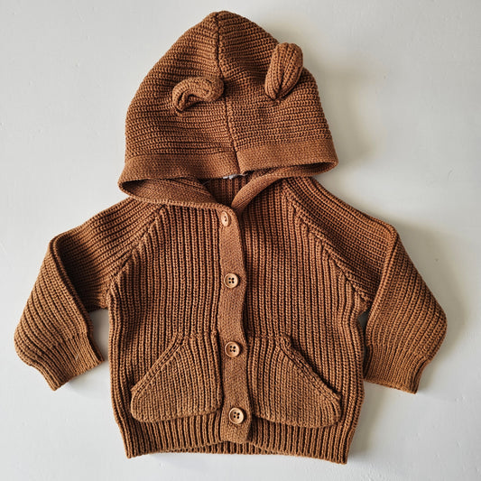Jamie Kay Spice Bear Knit Cardigan - Size 3-6m