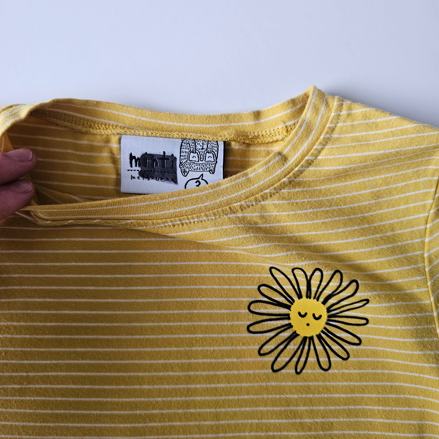 Minti Stripe Flower Top (minor flaw) - Size 3