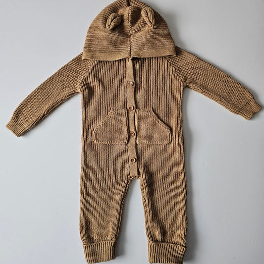 Jamie Kay Banoffee Bear Knit Onepiece - Size 1