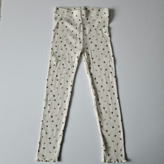 Mini Mango Organic Floral Ribbed Leggings - Size 6