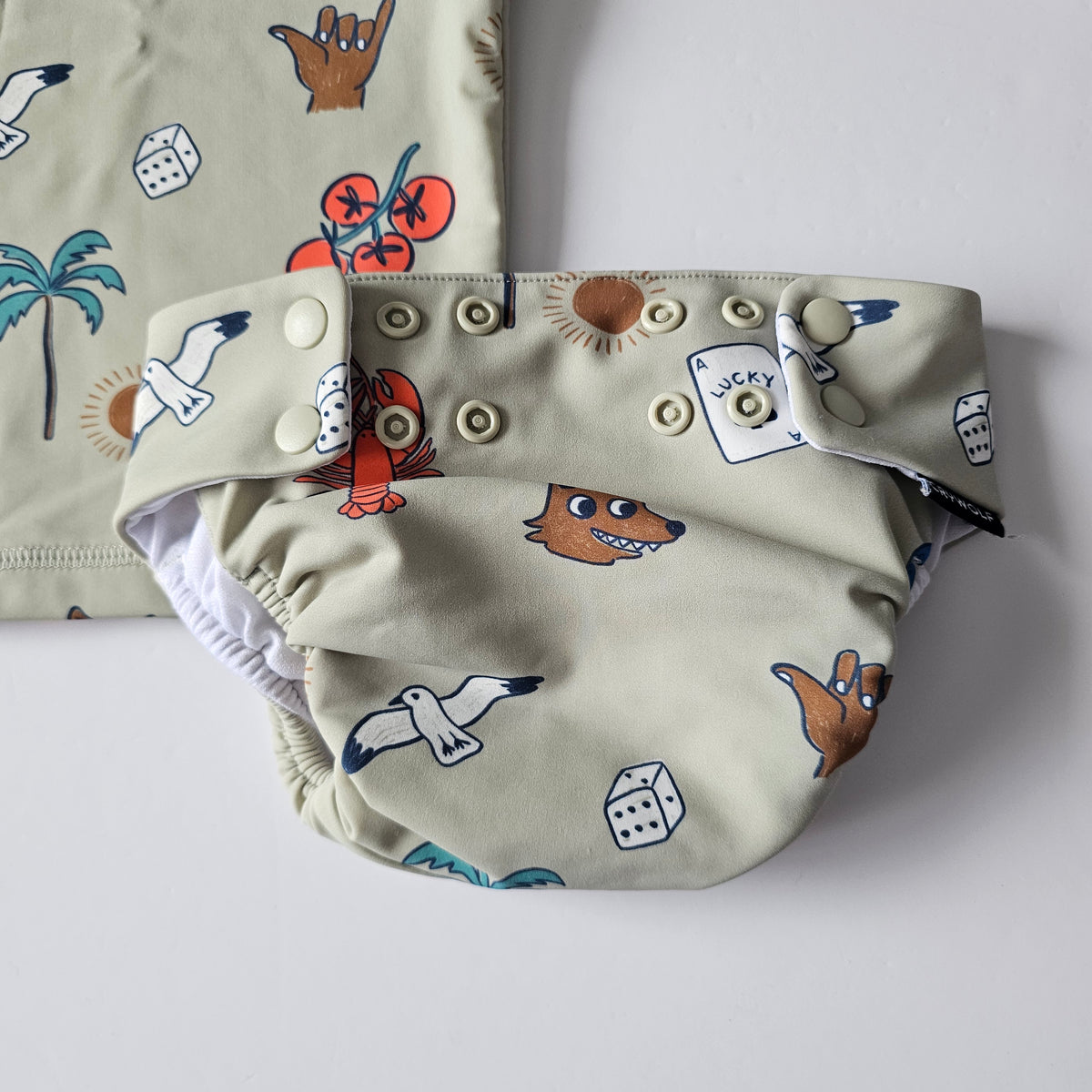 Crywolf Rashie & Re-usable Swim Nappy Set - Size 1