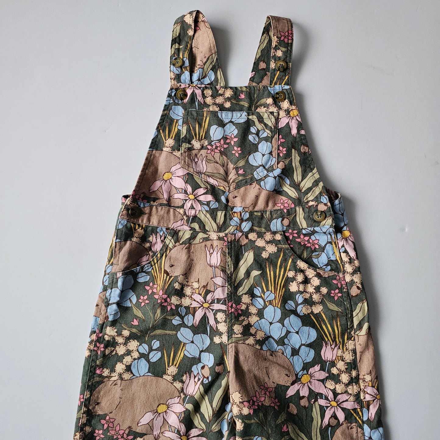 Little Princess Highway Linen Blend Overalls - Size 5