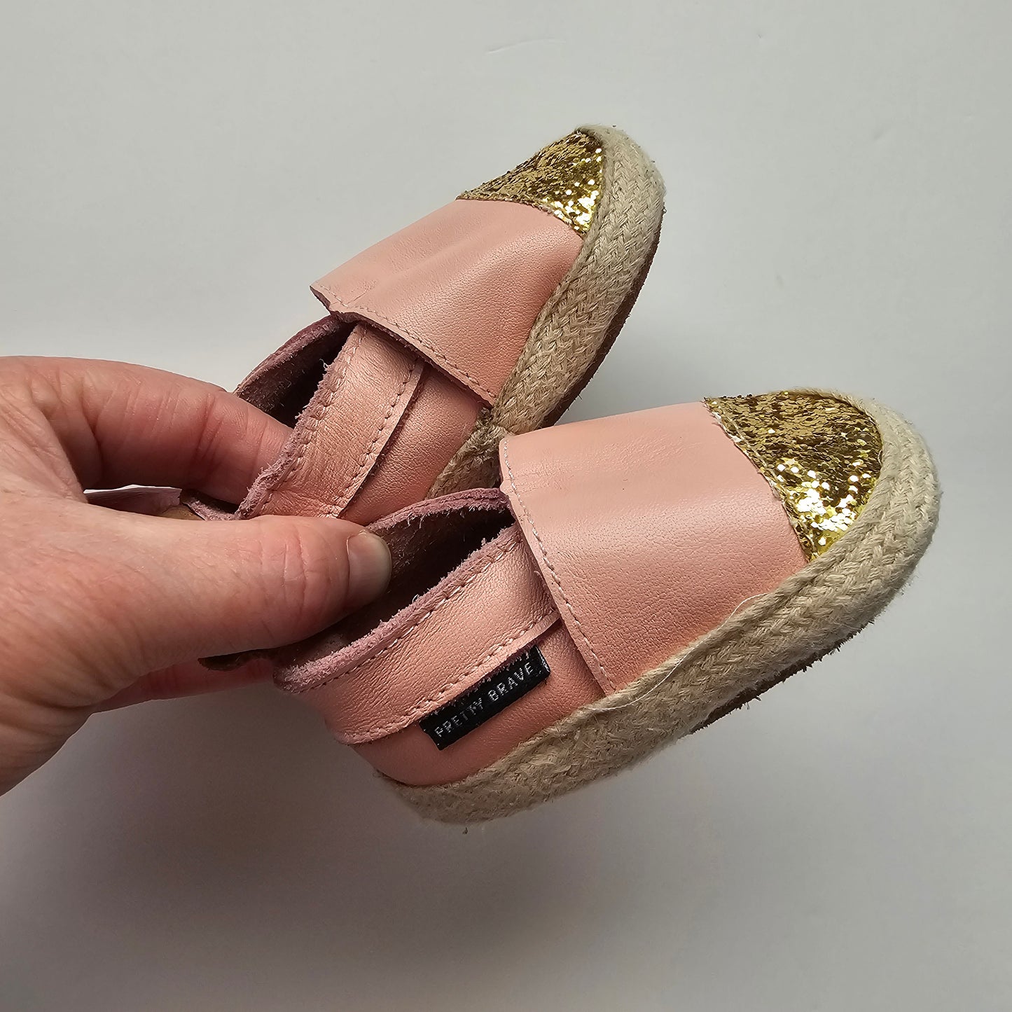 Pretty Brave Espadrille Rose Glitter Shoes - Size S (0-6m)